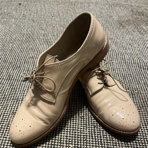 Shiny peach oxfords Italian made VERO CUOIO